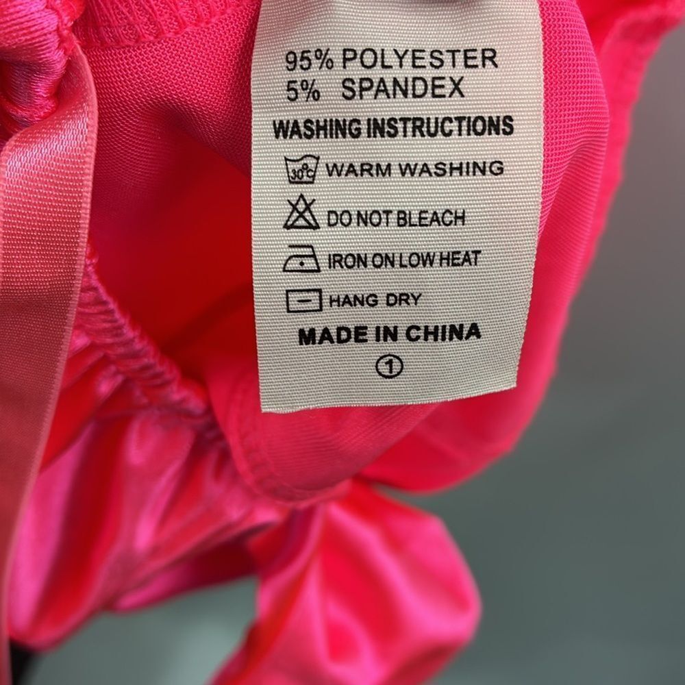 3For$20 Hot Pink Satin Bodysuit NWOT size Large - Picture 5 of 5
